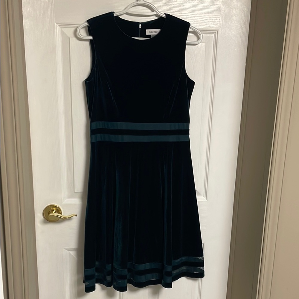 Calvin Klein Emerald Velour Dress